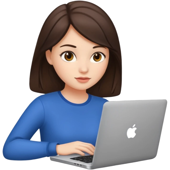 brunette girl with laptop emoji