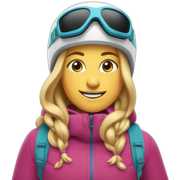 Heidi on skiing emoji