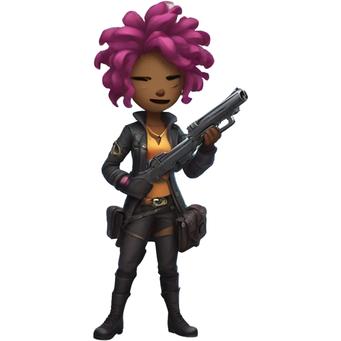 jinx from arcane with her gun emoji