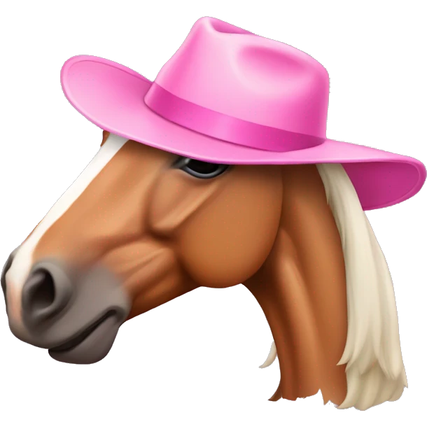 Cavalo com chapéu rosa emoji