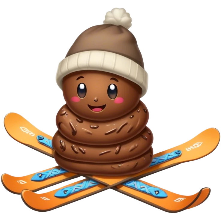 Caca qui fait du ski emoji