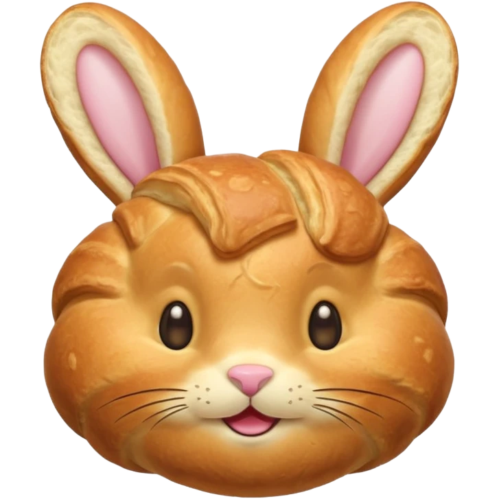 croissant with bunny face emoji