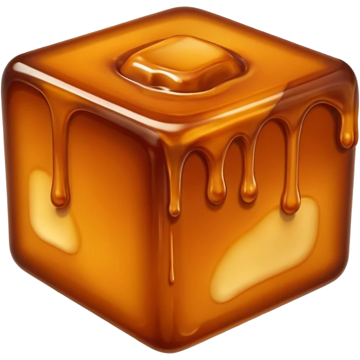 melting caramel cube emoji