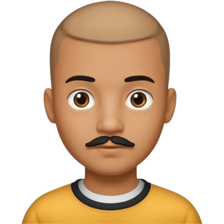 buzz cut boy with  black moustache emoji