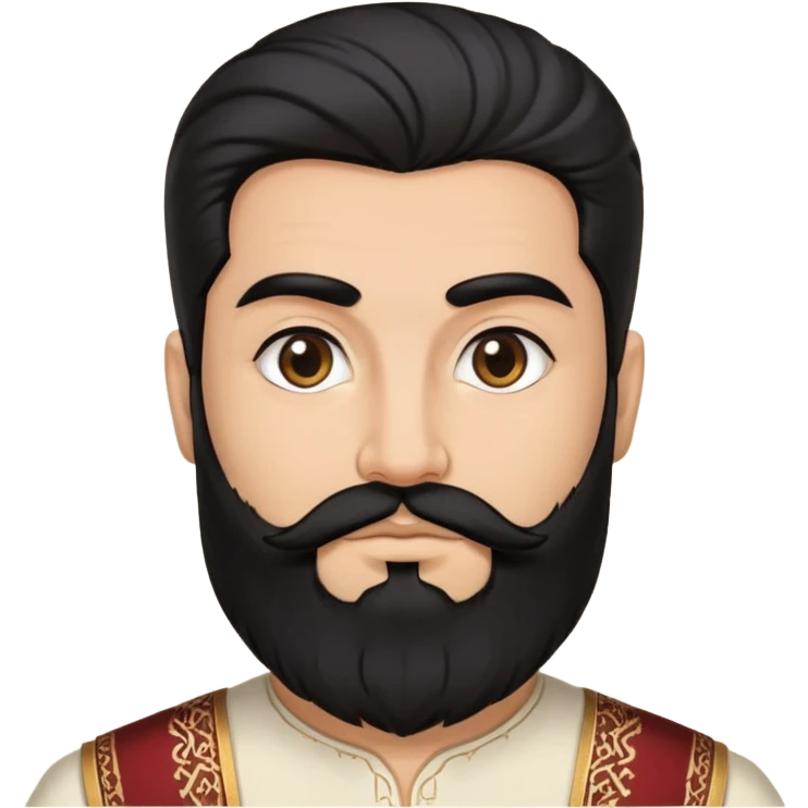 persian adult with black hair upwards and beard emoji