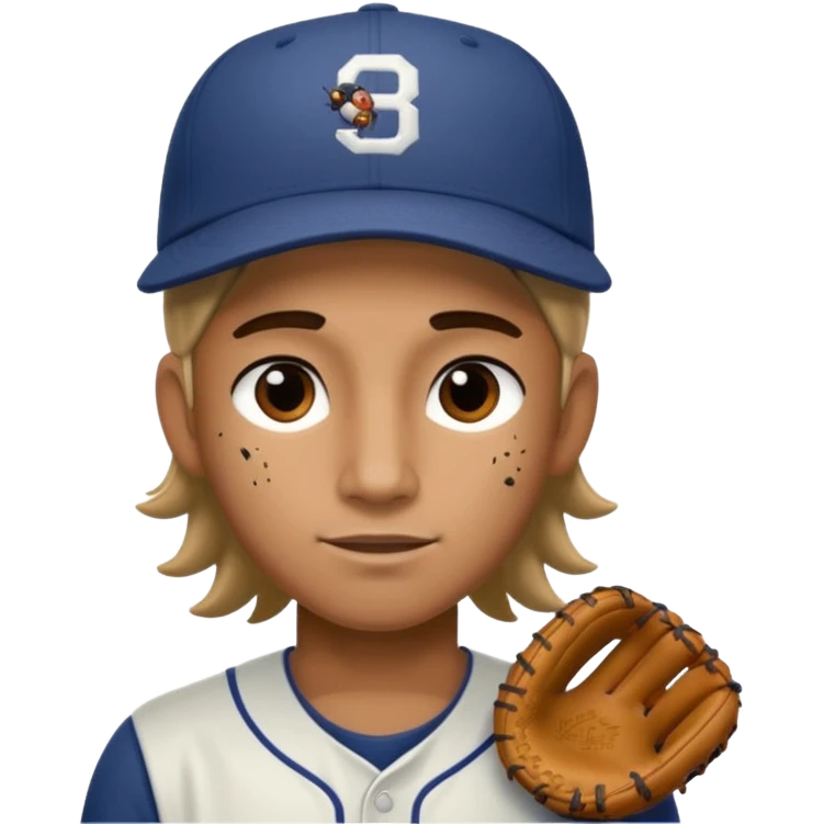 baseball player with bugs in hair  emoji