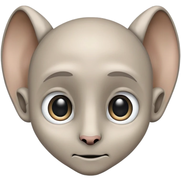 A humanoid with grey-beige skin, long ears and large black eyes. emoji