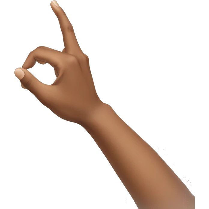 sideview of a man holding his arm out and up at a 45 degree angle, his fingers are all straight out, his arm is straight emoji