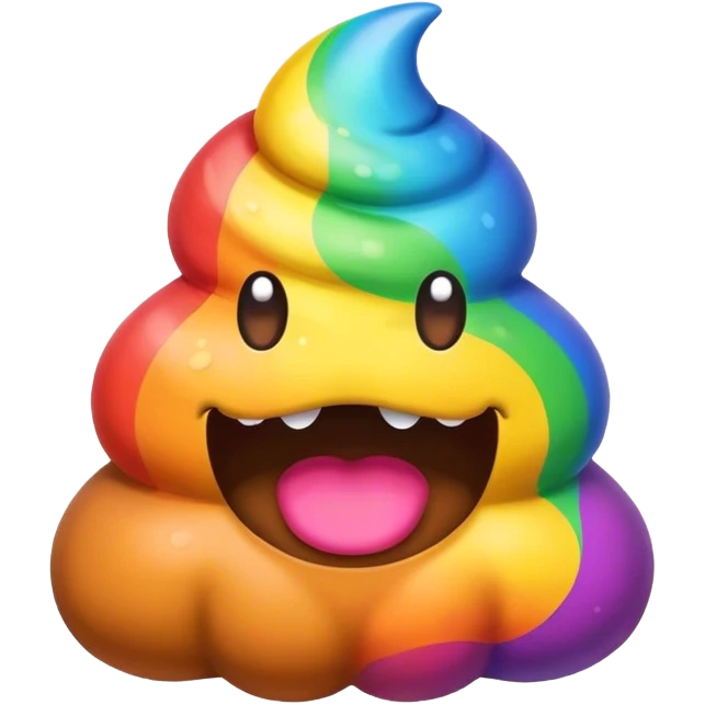 a rainbow poop emoji monster emoji