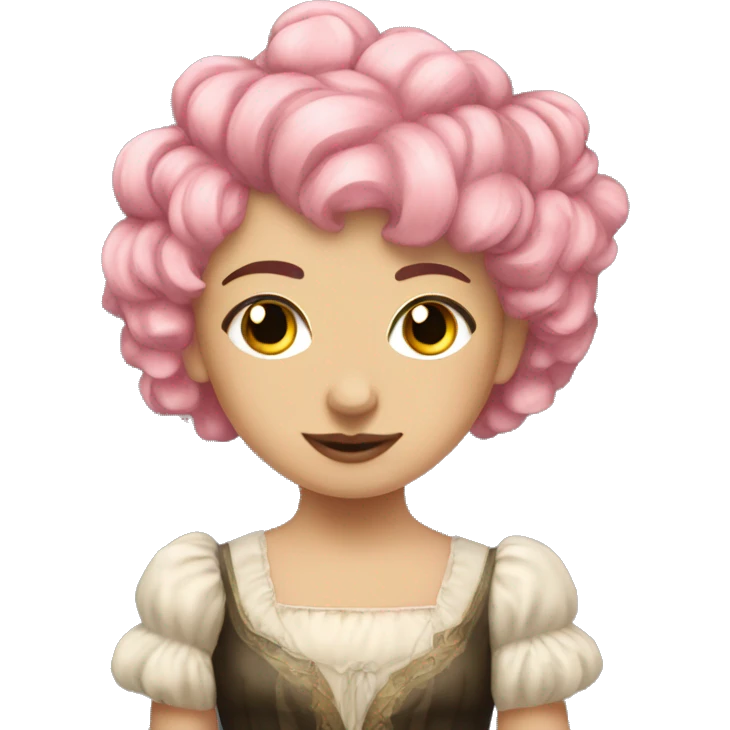 hellenic victorian balls with a girl that has a pink hair emoji