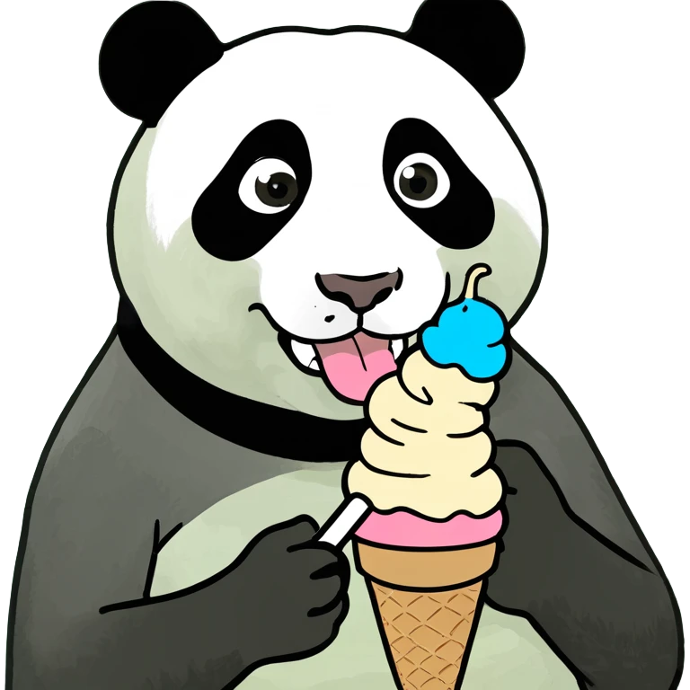 Panda eating ice cream emoji