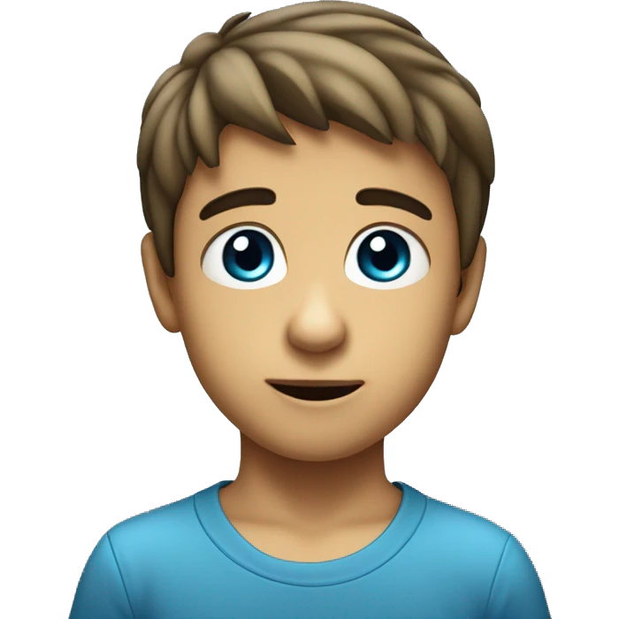 niño rubio con los ojos azul emoji