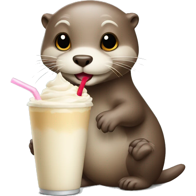 Otter with milk shake  emoji