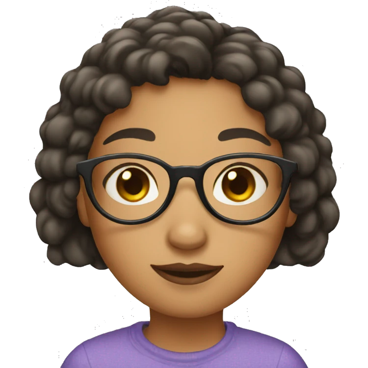  Girl with short hair with a mole on her nose wearing glasses  emoji