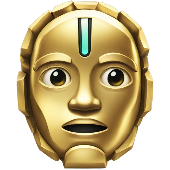gold coin with robot design emoji