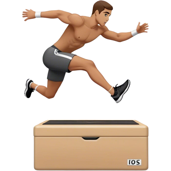 man jump onto plyo-box side-view emoji