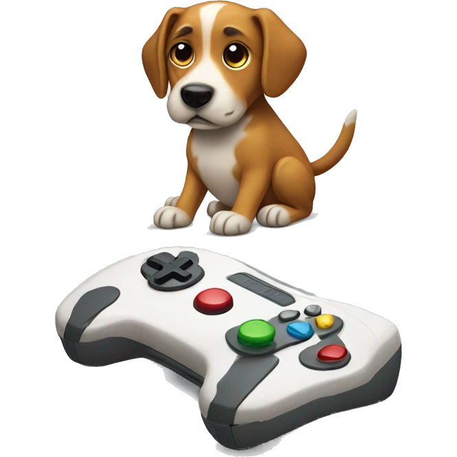 Dog playing video game emoji