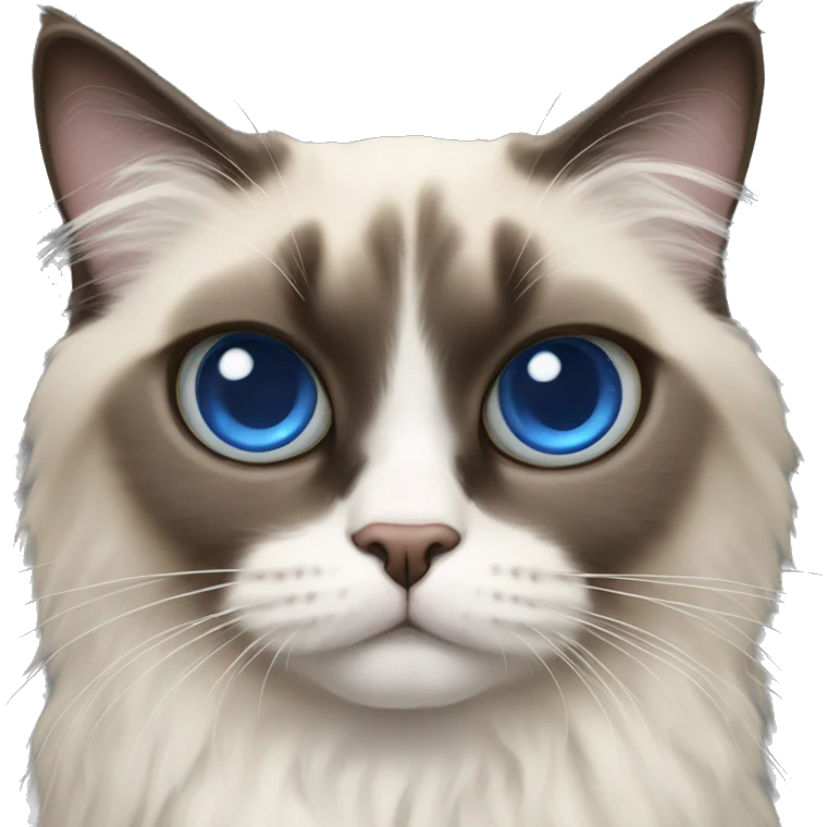 Ragdoll cat with a triple eyes emoji