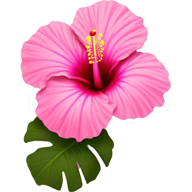 Pink hibiscus flower emoji
