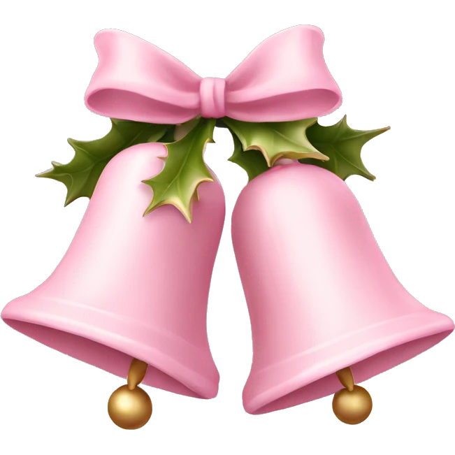 Pastel pink Christmas bells emoji