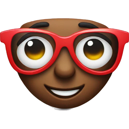 Emoji with heart glasses emoji