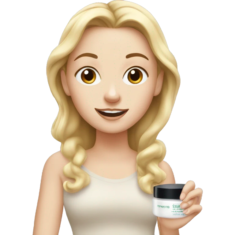 White girl applying face cream  emoji