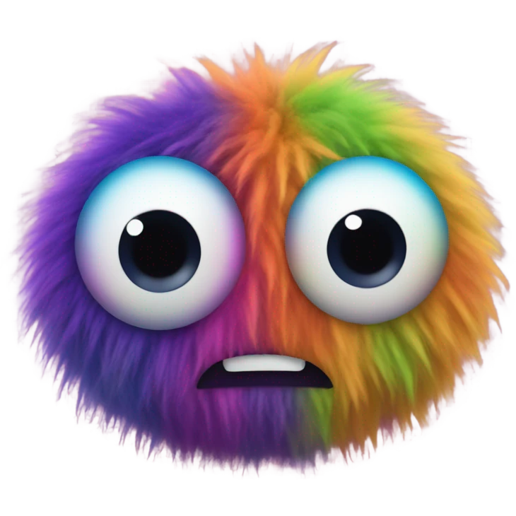 3 eyed fuzzy monster emoji