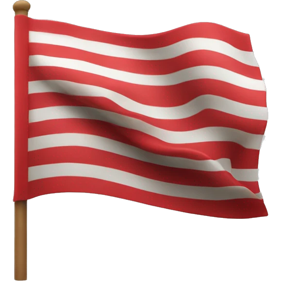 Es una bandera sin mástil de color amarillo. Tiene 4 rayas horizontales de color rojo. emoji