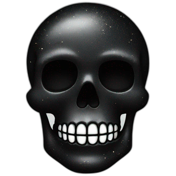 Black glitter skull emoji