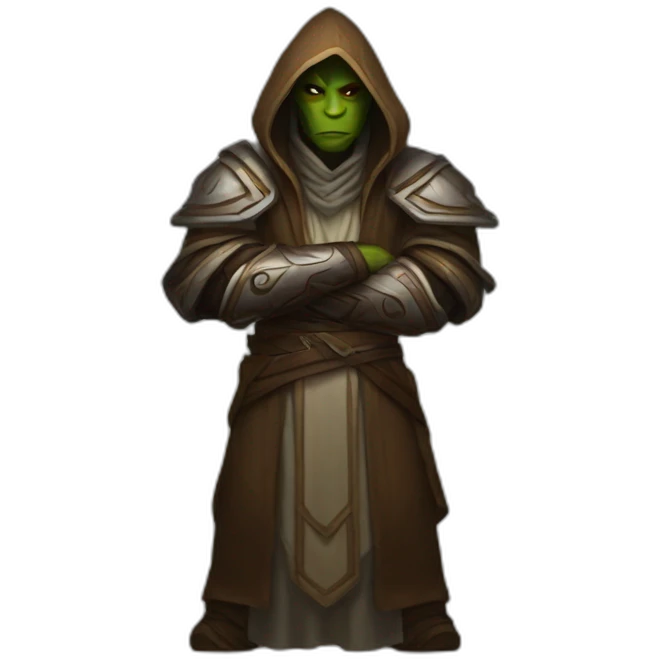 hooded jedi folding arms in world of warcraft emoji