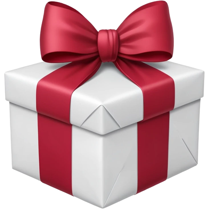 christmas gift with white color and cranberry bow emoji