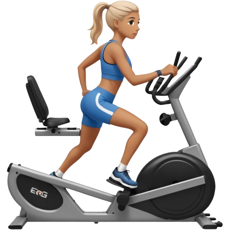 women  workout on erg machine
 emoji
