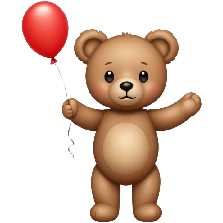 Teddy and red balloon emoji