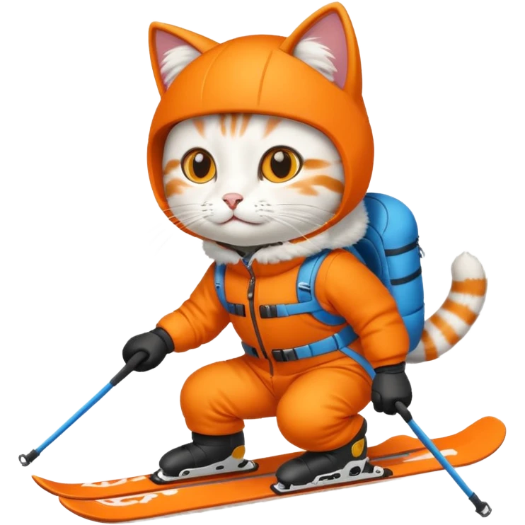 Un chat qui skie emoji