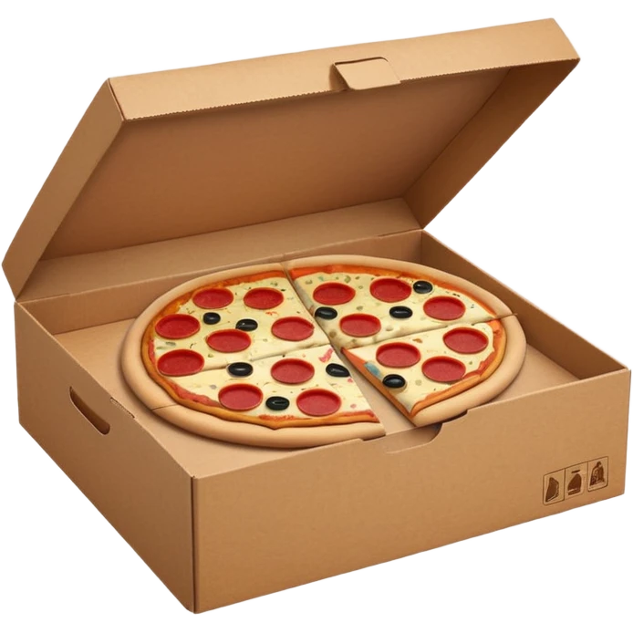 pizza take-out box with glassess  emoji