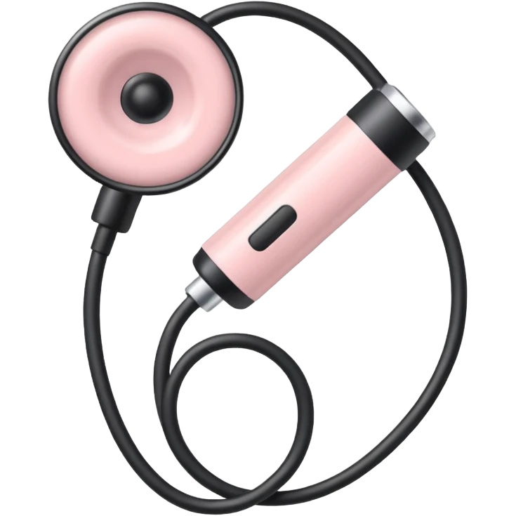 phonendoscope, soft pastel pink, iOS emoji style, variation 1 emoji