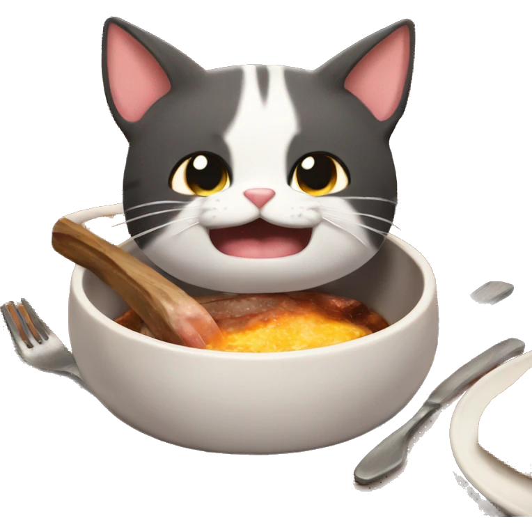 Gato comiendo asado emoji