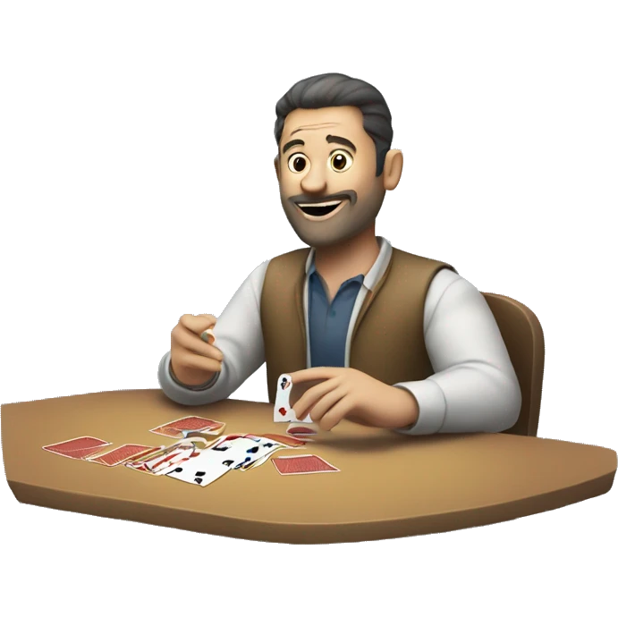 Man playing a card game on a tv emoji