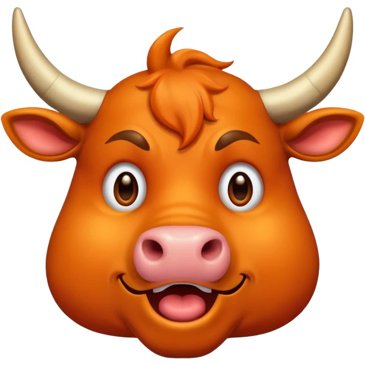 create me a color deep orange bull face that is happy, shock, celebrate, sad, mad, victory, chill emoji