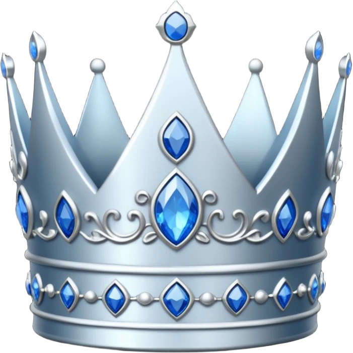 Redsilver crown with blue diamonds emoji
