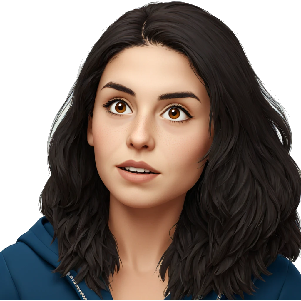 portrait of girl with brown eyes emoji