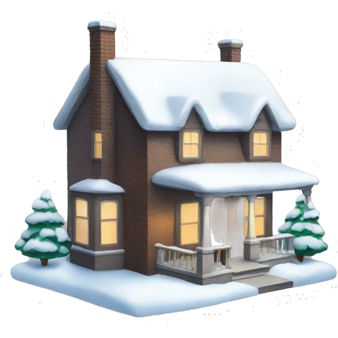 House with snow on it emoji