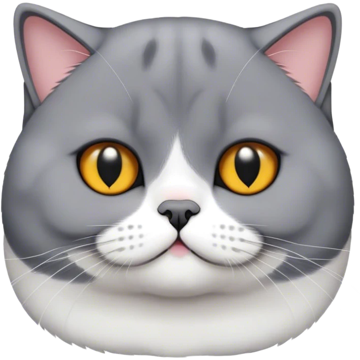black and white british short ears cat. emoji