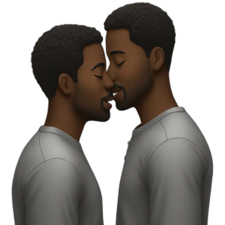 two black men kissing emoji