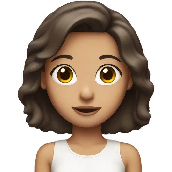 brunette girl with heart eyes emoji