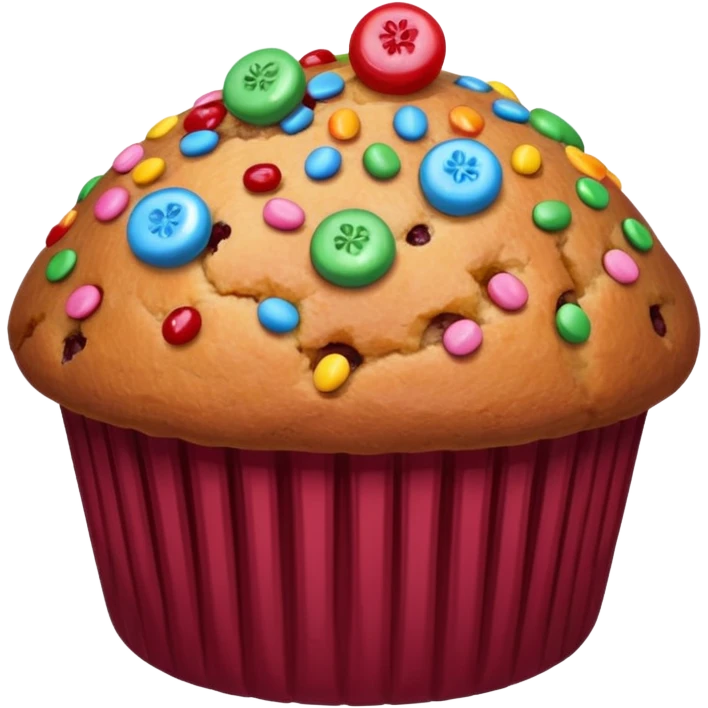 burgundy muffin candy on top emoji