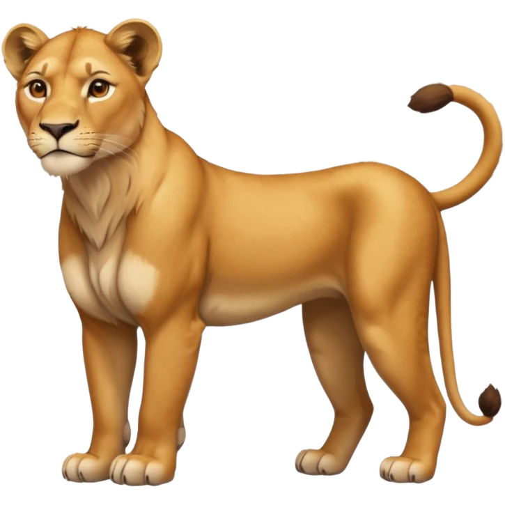 in lion family, only mother., full body emoji