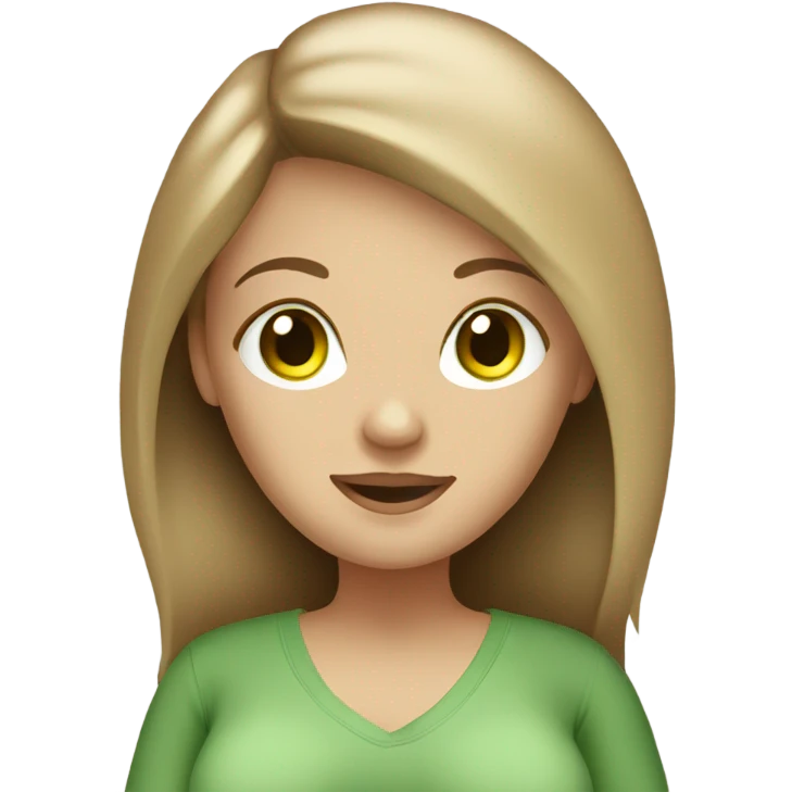 Women pregnant light brown dark blonde hair green eyes emoji