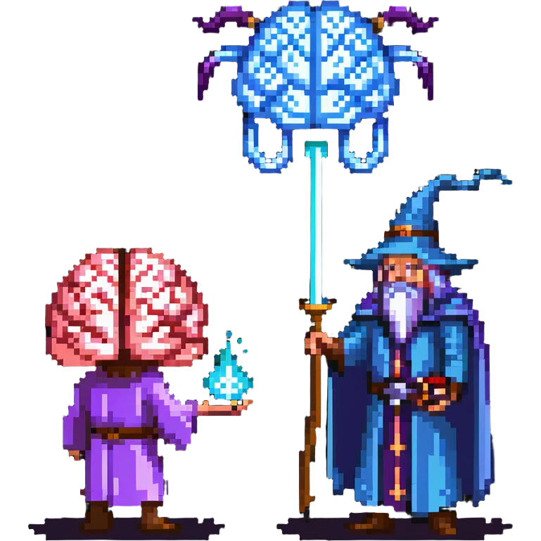 wizard and brain in a psychic duel emoji