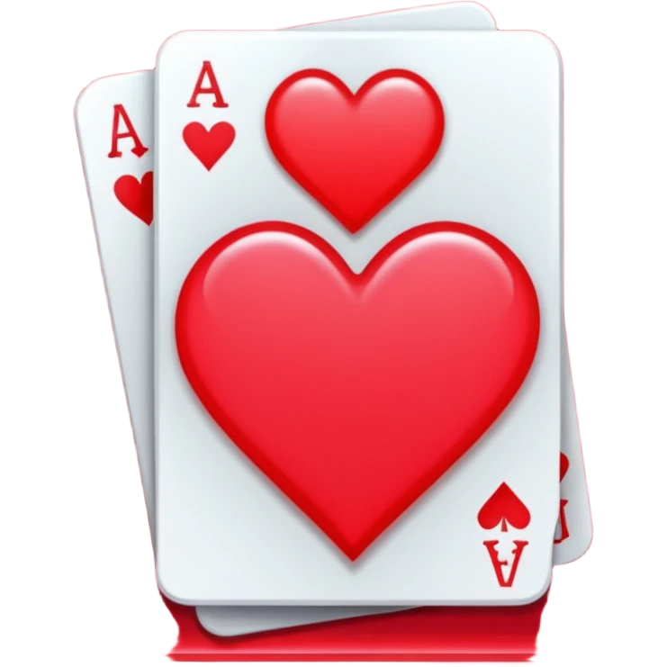 Cute deck of cards red color neon emoji